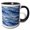 Black/White, variant on 3drose, Blue and Image of Gold Mountain Range Abstract, 11oz Two-tone Black Mug