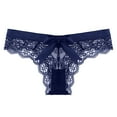 thumbnail image 1 of Zuwimk Cotton Thongs For Women,Women's Low Waist Lace Thongs for Women V Back Panties Dark Blue,XL, 1 of 5