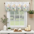 thumbnail image 3 of Yellow Orange Flower Window Valance Curtain Red Blue Wildflower Rod Pocket Short Curtain for Living Room, Bedroom & Kitchen Window Decor 60x18in, 3 of 8
