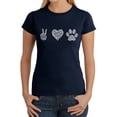 thumbnail image 1 of Women's Word Art T-Shirt - Peace Love Dogs, 1 of 2