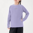 thumbnail image 6 of Babcutegg Long Sleeve Breathable Cotton T-Shirt for Kids – Unisex Casual Base Layer Top for Sports, Everyday Wear, and Layering Purple Size 4-5, 6 of 10
