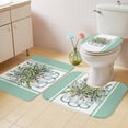thumbnail image 2 of Eucalyptus Green Bath Mat 3 Piece Bathroom Rug Set, Stripes Bottle Flower Cactus Plant Non Slip Bath Rug Contour Mat and Toilet Lid Cover, Absorbent Shower Mats Soft Bath Rugs and Mats Sets, 2 of 8