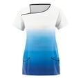 thumbnail image 3 of TAIAOJING Women Scrubs Tops Gradient Print Breathable Graphic Short Sleeve Plus Size Shirt Tee Tops With Pockets, 3 of 3