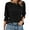 Black, variant on Crewneck Blouse for Women Summer 3/4 Sleeve T-Shirts Casual Tees Ladies Loose Tops