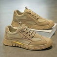 thumbnail image 5 of Mens Lightweight Non Slip Work Shoes Breathable Suede Lace Up Running Shoes Thick Sole Comfortable Walking Sneakers Brown 9.5, 5 of 8