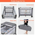 thumbnail image 2 of Portable Baby Playard with Bassinet and Changing Table, Foldable Travel Playard Baby Playpen Crib Bed, Grey, 2 of 10