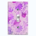 thumbnail image 1 of Metal Light Switch Plate Outlet Cover (Floral Pink Wallpaper FLW003), 1 of 13