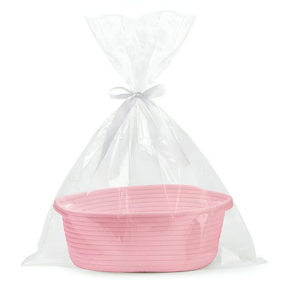 LAMIRO Decorative Empty Gift Basket Storage Basket Pink,Home Textile Storage,Storage Case