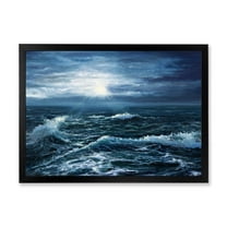 Designart 'Morning Glow Through The Ocean Waves' Nautical & Coastal Framed Art Print