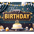 thumbnail image 4 of Yatrandify Decorative Design Birthday Banner Colorful Balloons Birthday Party Backdrop Cake Decoration Happy Birthday for Birthday Party Event Decoration Holiday Celebration, 4 of 7