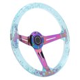 thumbnail image 3 of Acrylic Steering Wheel, 14in Diameter Compatible with Most Standard Wheel Adapters, Smooth Texture, Stylish and Luxurious Design, Strong Repairability, for Car Racing ATV Kart UTV,, 3 of 7