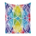 thumbnail image 1 of Geometry Soft Flannel Fleece Throw Blanket, Design of Egyptian Surrounding Partial Circular Arcs with Motley Effects, Cozy Plush for Indoor and Outdoor Use, 60" x 80", Multicolor, by Ambesonne, 1 of 6