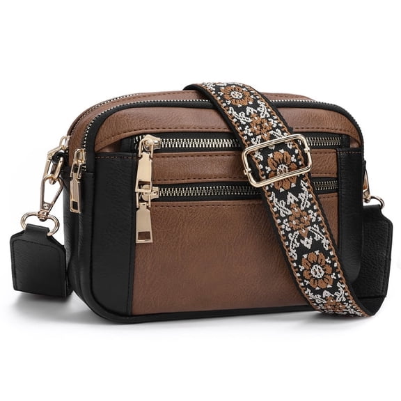 GAEKEAO Women’s Leather Crossbody Purse with Detachable Shoulder Strap and Multi Pockets