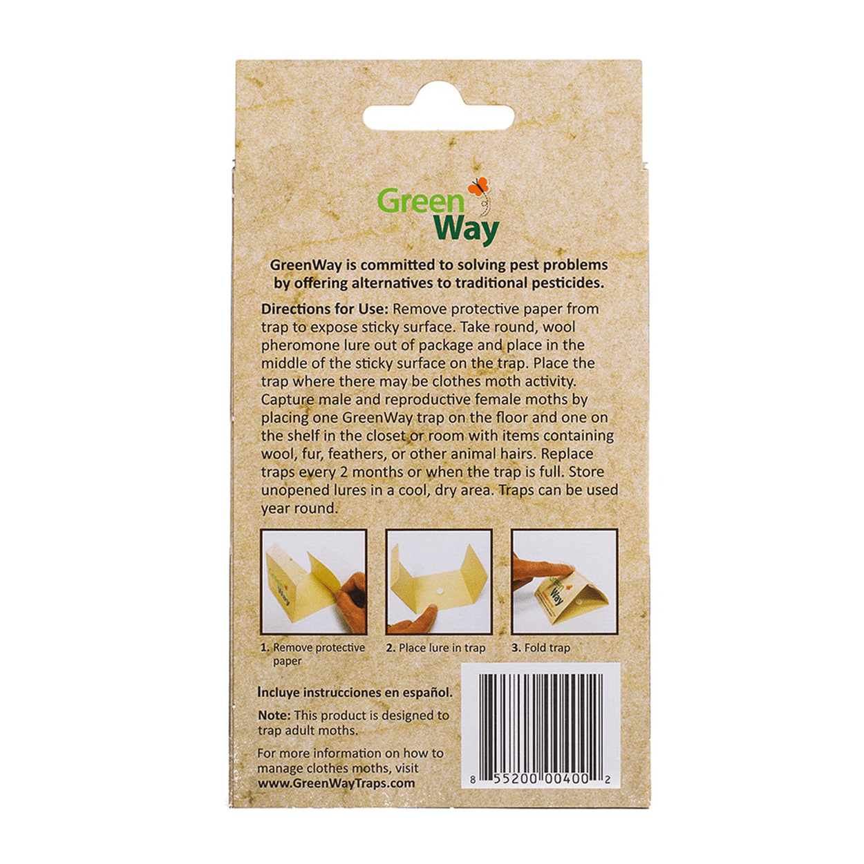 Clothes Moth Trap - 1 Pack (2 Traps & 2 Lures) by GreenWay
