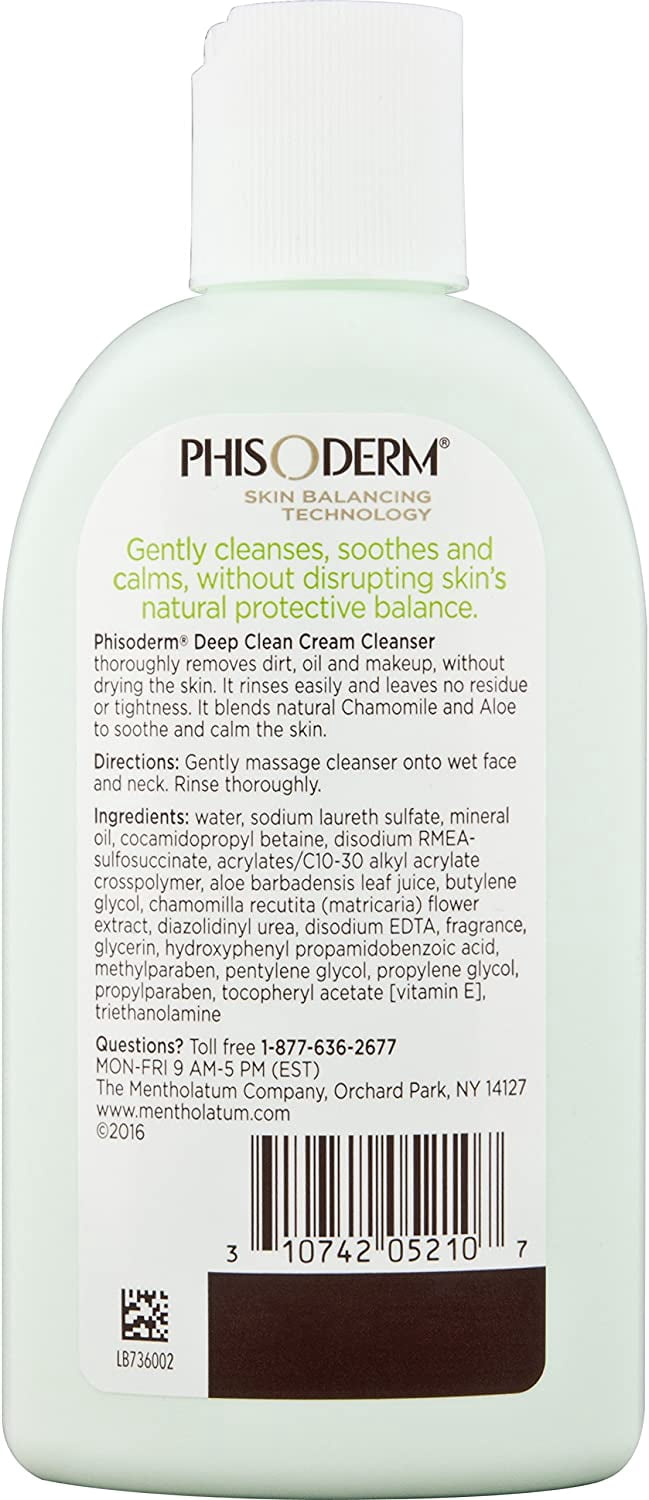 Phisoderm Deep Clean Cream Cleanser For Normal To Dry Skin 6 oz (Pack of 4)