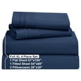 thumbnail image 2 of KriKac Full XL Size Sheet Sets - 4 Piece Full XL Size Sheets, Deep Pocket, Hotel Luxury, Extra Soft, Breathable and Cooling, Navy Blue Bed Sheets for Full XL Size Mattress, 2 of 9