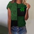 thumbnail image 6 of Plus Size JSKUMAR St Patrick's Day Short Sleeve Shirts for Women Stylish Shamrock Graphic Tee Funny Heart Printed Tops (Green-22,4XL), 6 of 7