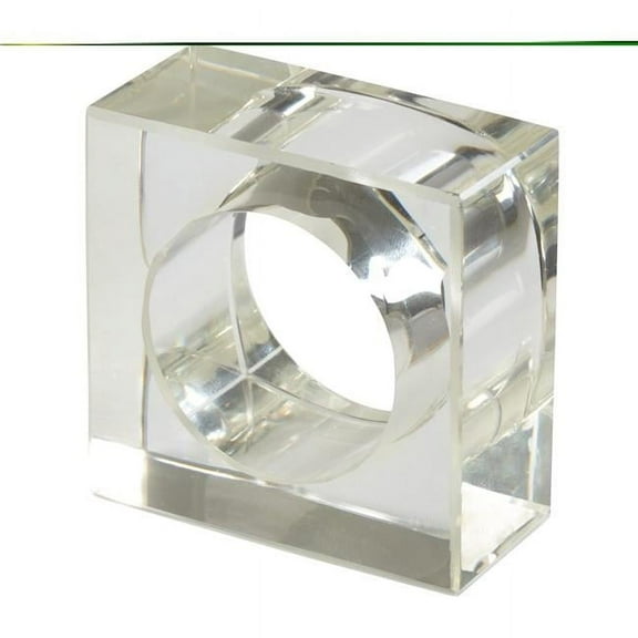 Saro Lifestyle Glass Square Shaped Napkin Ring (Set of 4)
