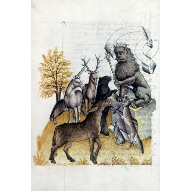 Lion King Of Beasts Naustrian Manuscript Illumination Late 15th Century Poster Print By Granger Collection Walmart Com Walmart Com