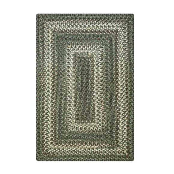 Homespice 322975 20 x 30 in. Rectangular Cedar Ridge Green Ultra Durable Braided Rugs