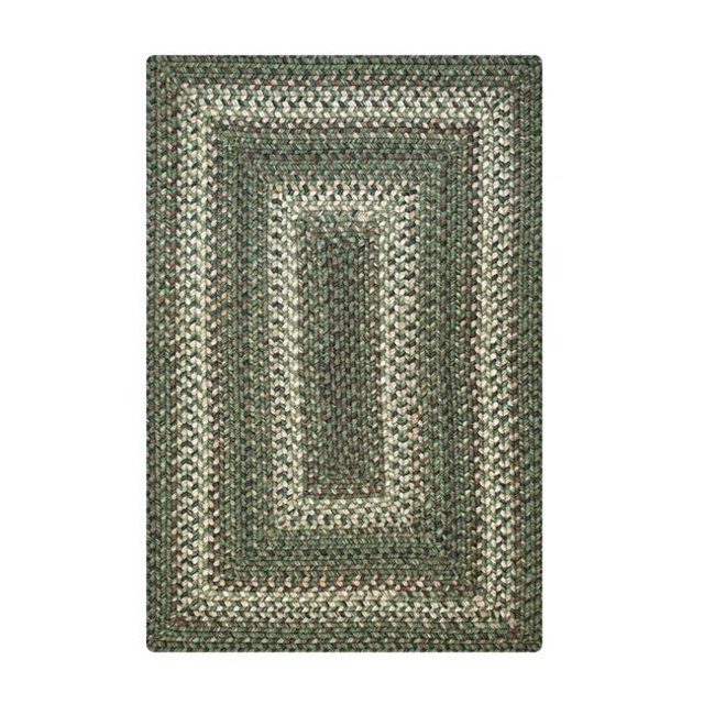 Homespice 322975 20 x 30 in. Rectangular Cedar Ridge Green Ultra Durable Braided Rugs