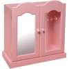 Badger Basket Pink Mirrored Doll Armoire with 3 Baskets and 3 Hangers, Fits Most 18" Dolls & My Life As
