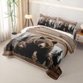 thumbnail image 3 of Erosebridal Rustic Bear Family Twin Quilt Set,Pine Wood Cabin Art Twin Coverlet Set For Boys,2 Pieces, 3 of 7
