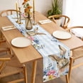 thumbnail image 3 of Table Runner 48 Inches Long for Kitchen Dining, Easter Bunny Dresser Scarf Farmhouse, Dining Table Decorations for Wedding/Parties, Spring Watercolor Flower Blue Plaid 13 x 48 In, 3 of 8