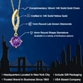 thumbnail image 2 of Gem Stone King 1.03 Ct Purple Amethyst G/H Lab Grown Diamond 14K Yellow Gold Pendant with Chain, 2 of 6