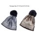 thumbnail image 5 of Guardurnaity Gorros de ganchillo de punto Bling metálico de invierno sombreros pompón estudiante al aire libre Sombreros plata Guardurnaity AP010185-01, 5 of 6