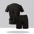 thumbnail image 5 of TKKCS Mens 2 Piece Activewear Sets- Short Sleeve Crew Neck T-Shirt and Drawstring Shorts Pullover Summer Casual Lightweight Tracksuits Outfits Black Size 2XL, 5 of 6