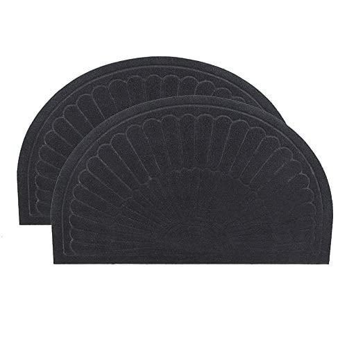 YK Decor 2pcs Half Round Front Door Mat Inside Doormat Outdoor Entry