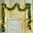 thumbnail image 4 of 16.5FT Artificial Christmas Garland with LED String Lights Battery Operated Greenery Garland for Indoor Outdoor Stair Railing Mantle Home Holiday Party Wedding Xmas Decorations(Batteries Not Included, 4 of 6