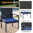 thumbnail image 6 of UDPATIO 4 Piece Patio Furniture Sets, Outdoor Conversation Sets of 4, 4 Pieces Wicker Patio Furniture Set with Coffee Table, Navy Blue, 6 of 7