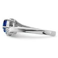thumbnail image 7 of 925 Sterling Silver Polished Rhodium Sapphire and Diamond Ring Size 8 Measures 2mm Wide - Ring for Women, 7 of 7