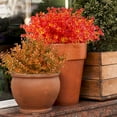 thumbnail image 4 of 10 Bundles Artificial Flowers Fake Boxwood Shrubs UV Resistant No Fade Faux Greenery Faux Plastic Lotus for Home Garden Hanging Planter Indoor Porch Patio Office Wedding Decoration(Orange Red), 4 of 5
