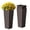 Brown S, variant on Homall 2-Pack 24" Tall Outdoor Plastic Planters with Inside Pots, Rattan - Patterned for Patio Decor