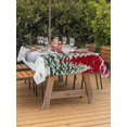 thumbnail image 2 of Outdoor Tablecloth with Umbrella Hole and Zipper, Red Snowman Christmas Rectangle Table Cloth 52x70 Inch Waterproof Tablecloth, Xmas Tree Snowflake Birds Branches Wooden Picnic Table Cover for Patio, 2 of 7