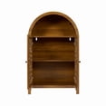 thumbnail image 5 of Hommoo Hand-Carved Arched Cabinet Accent Cabinet, Hollow Carved Decorative Wooden Storage Cabinet with Open Shelf & 2 Doors, for Living Room, Bedroom, Entryway, Walnut, 5 of 8