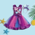 thumbnail image 2 of FINALGANG Girls Carnival Two Piece Outfit Kids Sequins Sleeveless Crewneck Bodice Rainbow Tulle Skirt With Matching Headband For Daily Party Dress Up Wear Lovely Set, 2 of 9