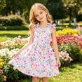 thumbnail image 4 of FhsagQ Elegant Floral Print Dress for Little Girls Lightweight Summer Ruffle Strap for Tween (Multicolor Size 9-10 Years), 4 of 4
