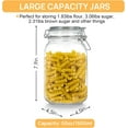 thumbnail image 6 of Sindcom 50oz Airtight Glass Jars with Lids, 3 PCS Food Storage Canister for Kitchen & Pantry Organization, Square Mason Jar Containers for Storing Sugar, Flour, Cereal,Coffee,Cookies, 6 of 6