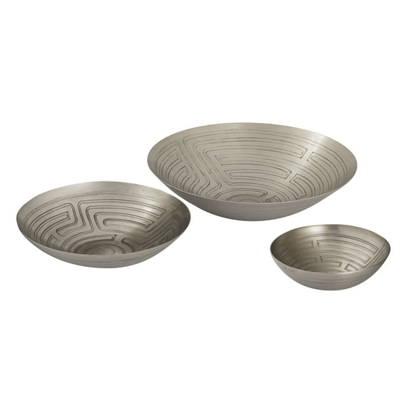 Elk Home Maze Contemporary Iron Bowl in Antique Nickel Finish