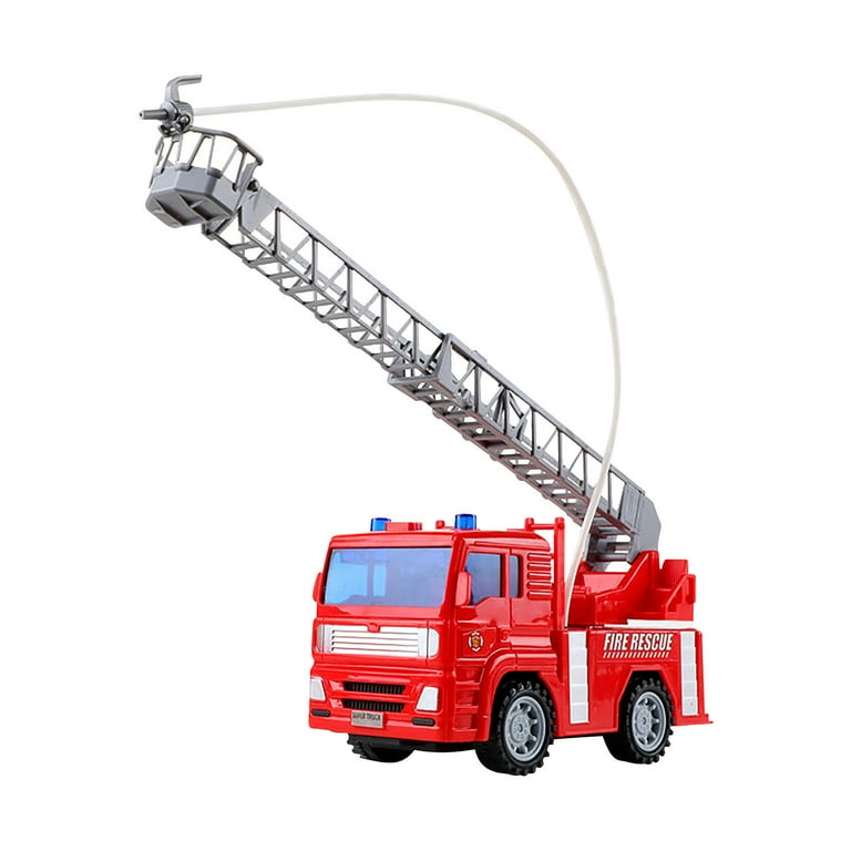 EQWLJWE Big Fire Truck Toy with Lights, Sounds, Sirens, 360