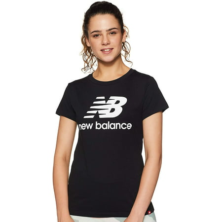 New Balance Womens Essentials Stacked Logo Short Sleeve Shirt