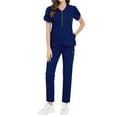 thumbnail image 2 of SHITINN Women Scrubs Sets Nursing Working Uniform Set Suit Navy Blue Scrubs Pants Cozy Fit Nurse Sweatshirt Pants Set, 2 of 3