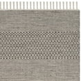 thumbnail image 4 of SAFAVIEH Montauk Karlene Geometric Striped Cotton Runner Rug, Ivory/Anthracite, 2'3" x 10', 4 of 6