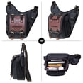 thumbnail image 3 of Bolso bandolera KAUKKO de lona vintage para hombre patchwork de cuero 03BLACK, 3 of 5