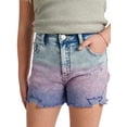thumbnail image 3 of Justice Girls Mini Mom Dip Dye Denim Shorts, Sizes 6-14, Slim & Plus, 3 of 5