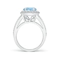 thumbnail image 2 of ANGARA Natural Round 1.6 ct Aquamarine Split Shank Ring with Diamond Halo in 14K White Gold for Women (Size-8mm) | March Birthstone, Anniversary, Jewelry Gift for Women | Natural Aquamarine Ring, 2 of 9